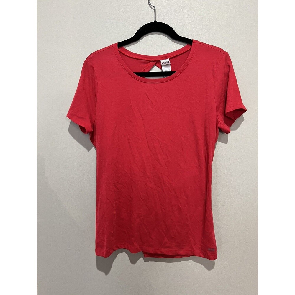 Victoria's Secret Sport Red Short Sleeve Wrap Back T-Shirt Large